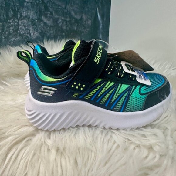 NIB Skechers: Toddler Bounder Zatic Black Blue Lime (Size 5) - Picture 3 of 4